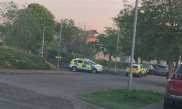 Police were searching an area on Mains Loan, Dundee. Image: Supplied.