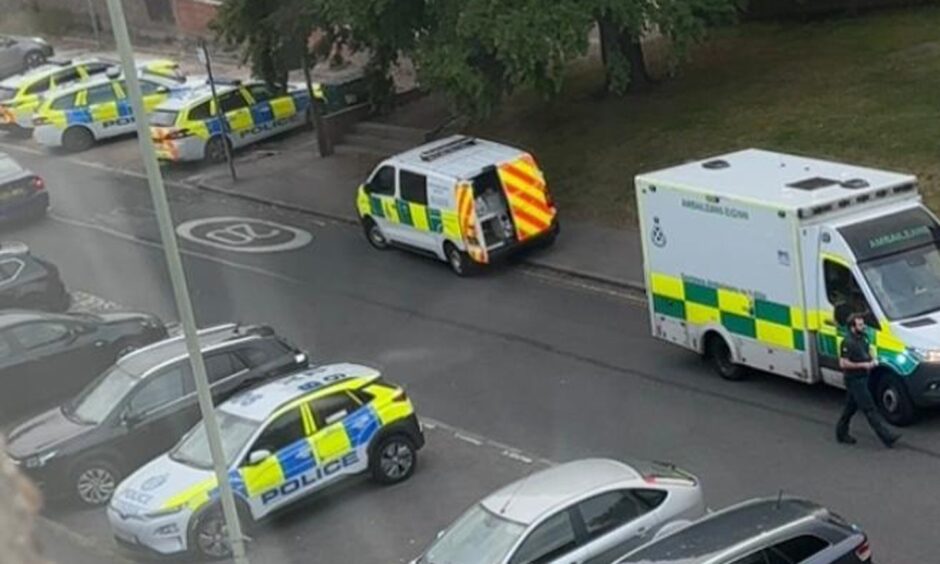 Emergency services at the scene on Wednesday night. 
