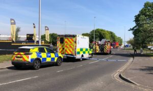 Emergency services on Dunsinane Avenue. Image: James Simpson/DC Thomson