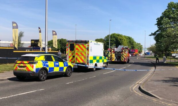 Emergency services on Dunsinane Avenue. Image: James Simpson/DC Thomson