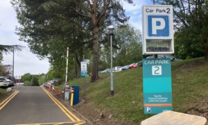 The entrance to Car Park 2 at Ninewells Hospital. Image: Finn Nixon/DC Thomson