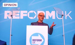Stuart Waiton of Abertay University speaking at the Reform UK conference in Perth. Image: Steve MacDougall/DC Thomson