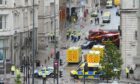 Police and emergency services at the scene of the incident on Water Street. Image: PA