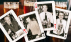 A montage of pictures of former Dundee pub landlords on playing cards