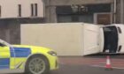 The van overturned on Moncur Crescent in Dundee.