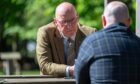 First Minister John Swinney being interviewed by The Courier's Sean O'Neil. Image: Richard Hancox/DC Thomson