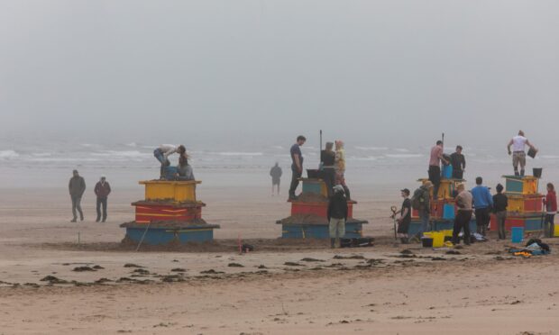 Filming is underway for Race Against the Tide in St Andrews. Image: Richard Hancox/DC Thomson