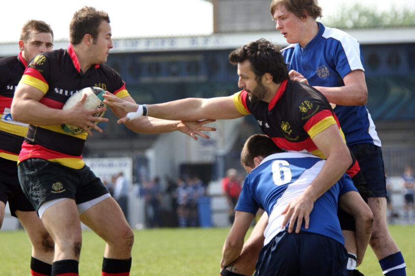 an action as Greenock go up against Dunfermline in Cupar.