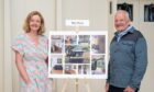 Paul and Jackie with images of their home at the SHOTY finale. Image: BBC.
