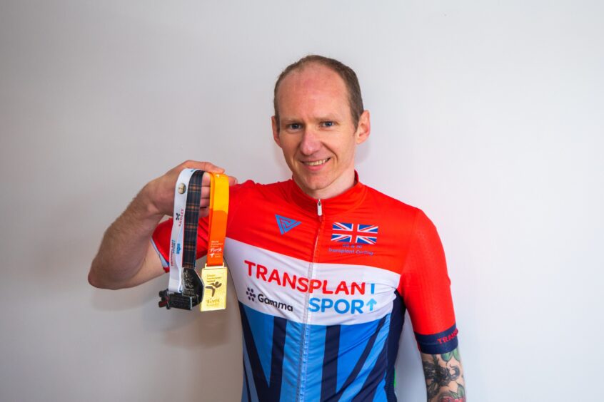 Auchterarder man William Black with some of his medals from British Transplant Games.