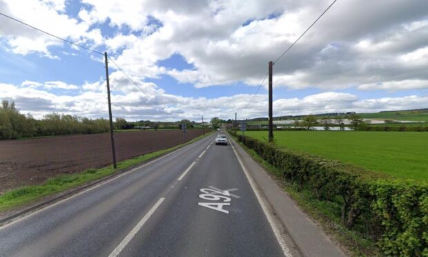 To go with story by Laura Devlin. A92 at Freuchie  shut due to RTC Picture shows; A92 near Freuchie . A92 near Freuchie . Supplied by Google Maps  Date; Unknown