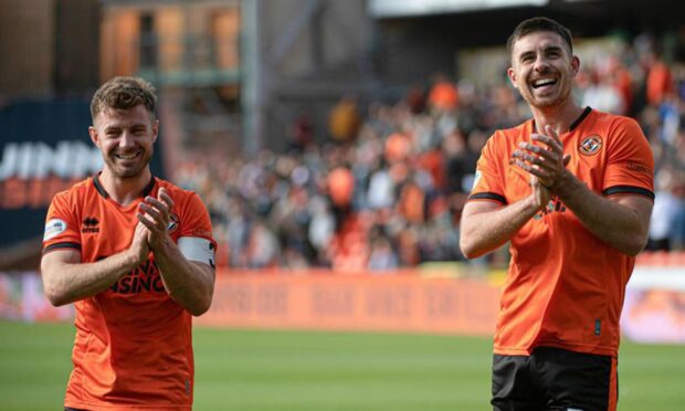 Ross Docherty, left, and Gallagher have been huge figures for Dundee United in the last two season.