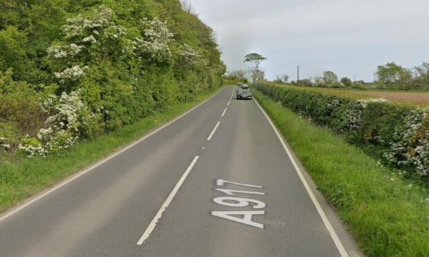 The A917 at Drumeldrie in Fife. Image: Google Street View