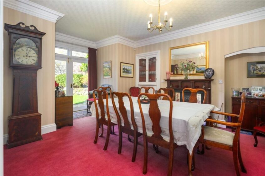 The dining room.