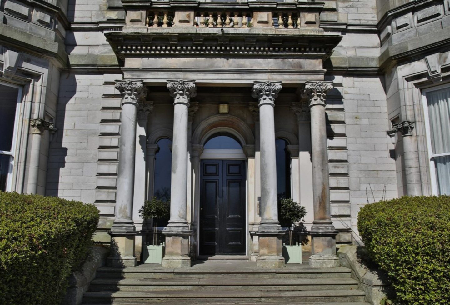The grand main entrance to 45 St Leonards Hill in Dunfermline.