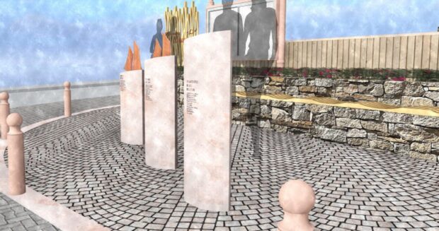 How the St Monans memorial garden to the 1975 fishing disaster will look.