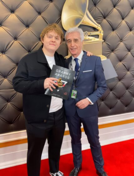 Lewis Capaldi and Tony Cochrane at the Grammy Awards.