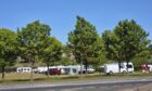 The caravans opposite Bridgeview Station Restaurant.