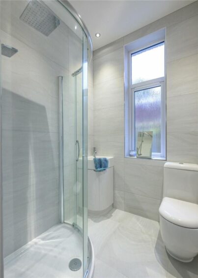 The downstairs shower room.