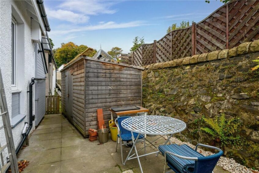 The rear patio.