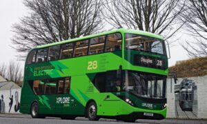An Xplore electric bus was vandalised.
