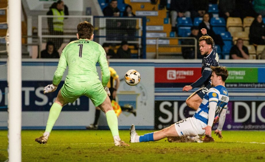 Jamie Gullan scores against Morton.