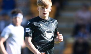 Callan Hamill in action on his first and last appearance for St Johnstone.