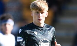 Callan Hamill in action on his first and last appearance for St Johnstone.