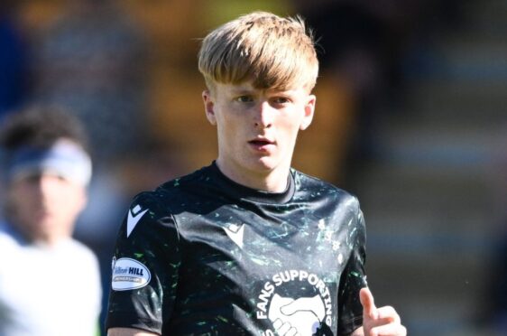 Callan Hamill in action on his first and last appearance for St Johnstone.