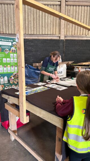 Getting to grips with some new skills at Tillyochie Farm. 
