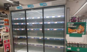 Empty fridges in the Co-op in Kirriemuir