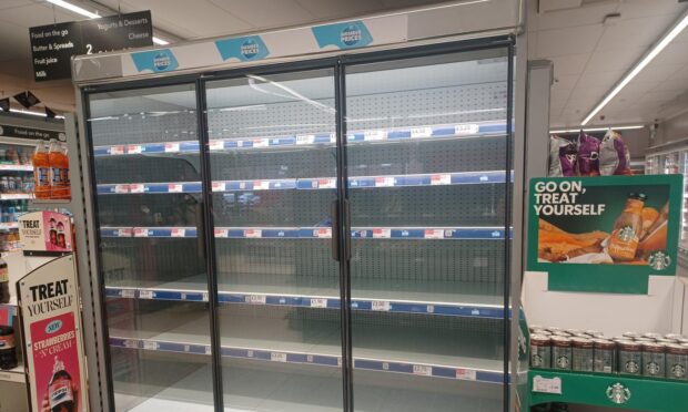 Empty fridges in the Co-op in Kirriemuir