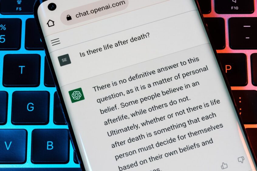 An AI chatbot responded to the question about a life after death.