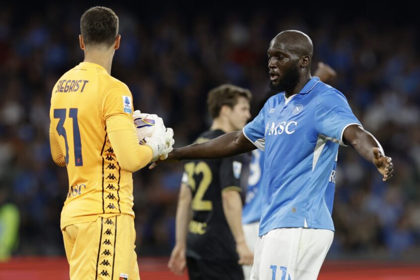 Siegrist, left, and Romelu Lukaku of Napoli