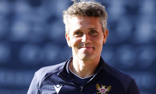 A smiling St Johnstone boss, Simo Valakari, before a game.