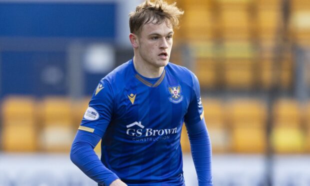 Taylor Steven in action for St Johnstone.