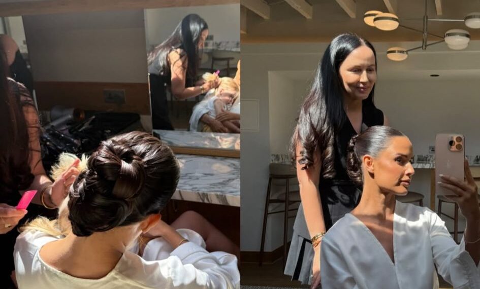 Kirsten Cameron gets ready before her wedding.