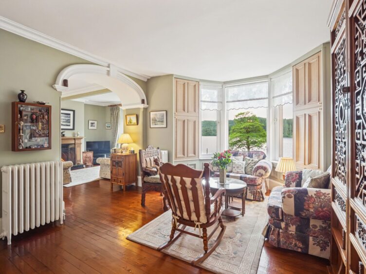 The living area in Tigh-na-Traigh has three sitting spaces.