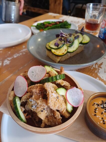 A bowl of Korean fried oyster mushrooms served at Nooch.