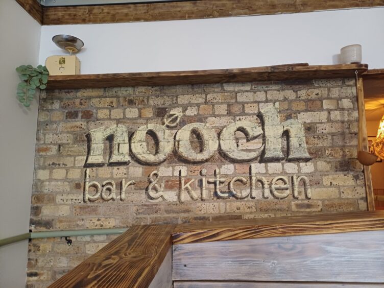 A mural on the wall inside Nooch.