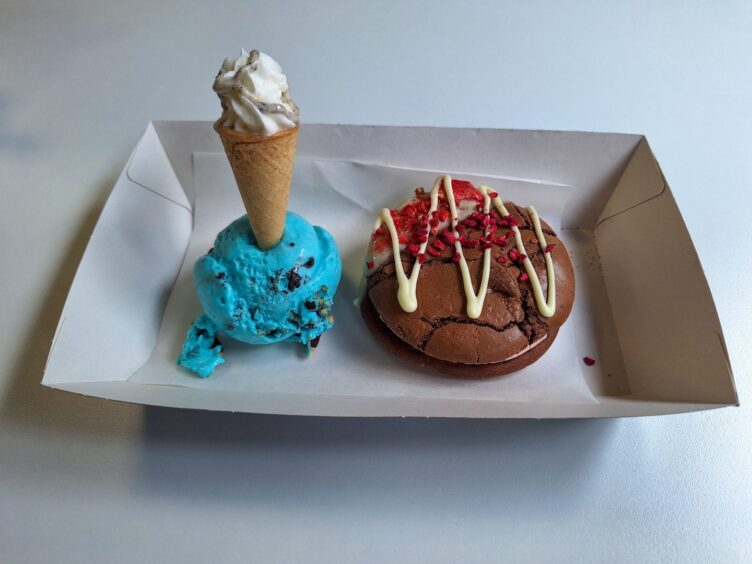 The Bronio, served with Cookie Monster ice cream.