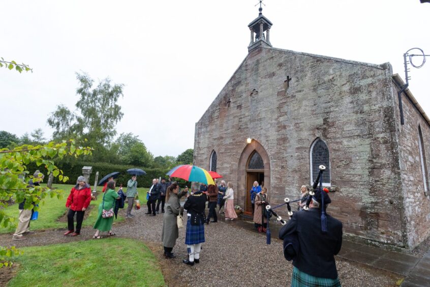 Clan Guthrie USA members join Angus celebration for new era at Guthrie Church.