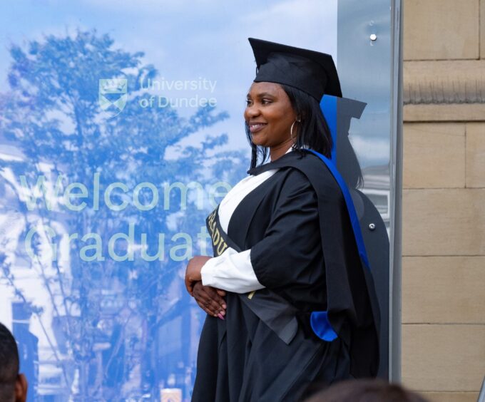 A female graduate at Dundee University's 2025 Graduations on Wednesday.