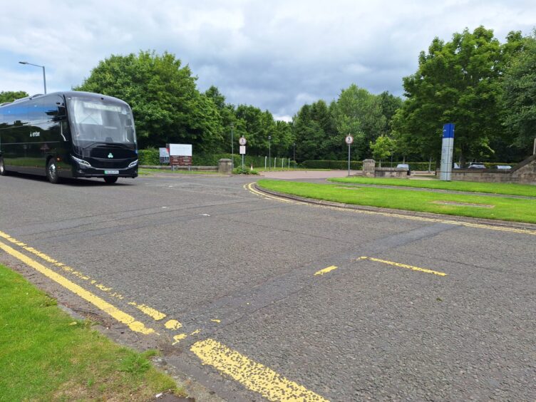 The Ember bus pulling in at Castle Business Park, Stirling. 