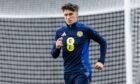Kieron Bowie in training with Scotland.