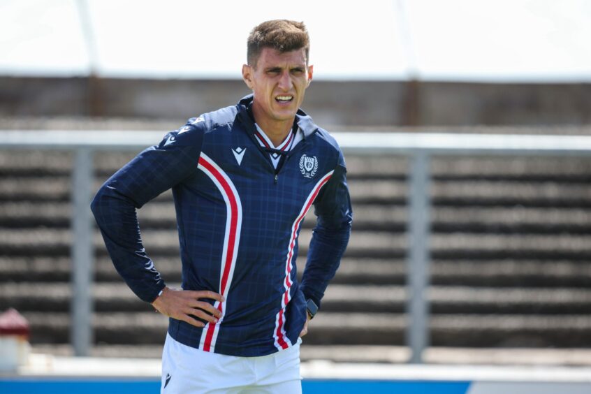 Plamen Galabov trained ahead of Dundee's friendly at Arbroath. Image: Ross Parker/SNS