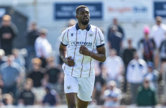 Emile Acquah played half-an-hour at Arbroath on Saturday. Image: Ross Parker/SNS