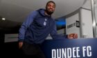 Dundee new boy Emile Acquah in a tracksuit inside a building