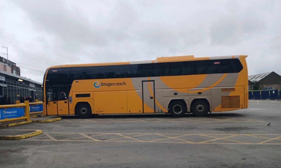 A Stagecoach X7 service at Dundee bus station
