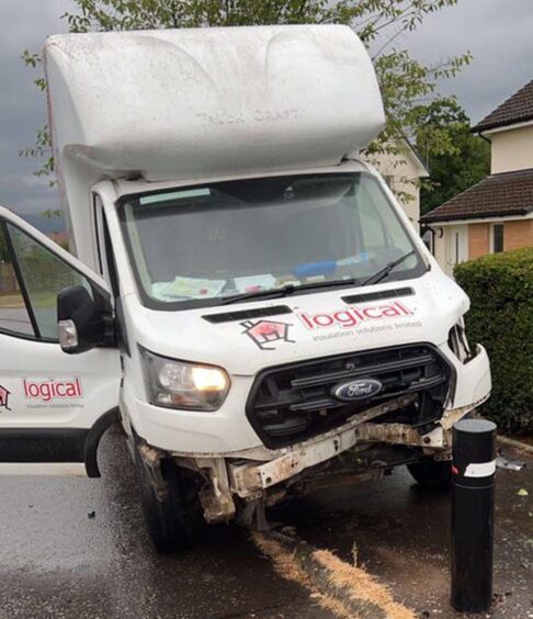 Steven Hazel's crashed van